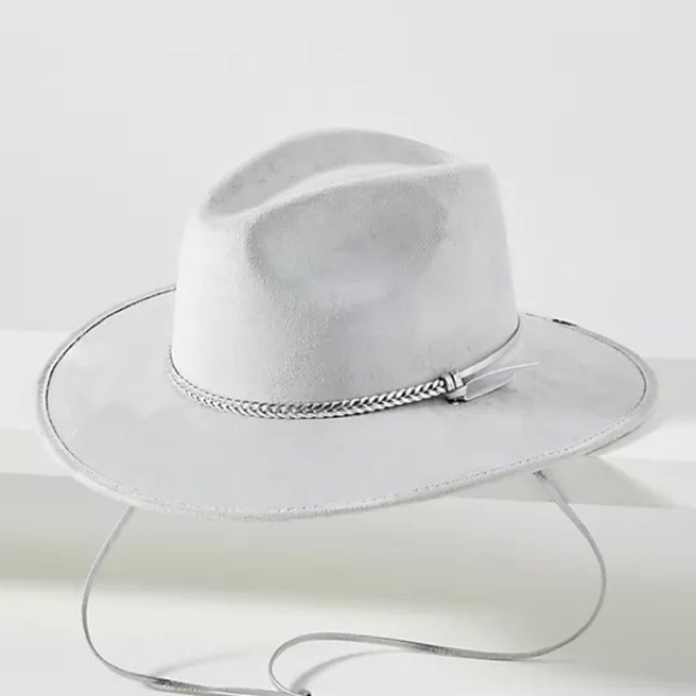 Anthropologie ASN Silver Braided Trimmed Rancher Hat - Picture 3 of 4